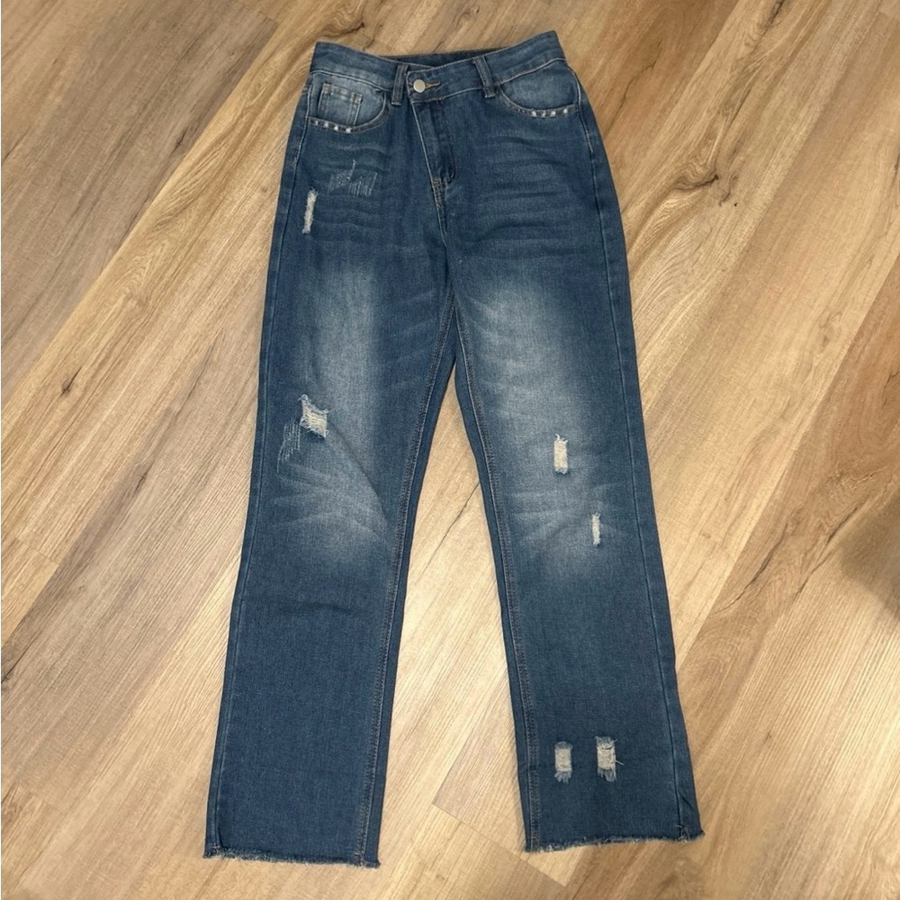 Smaibulun Staight Leg Distressed Jeans